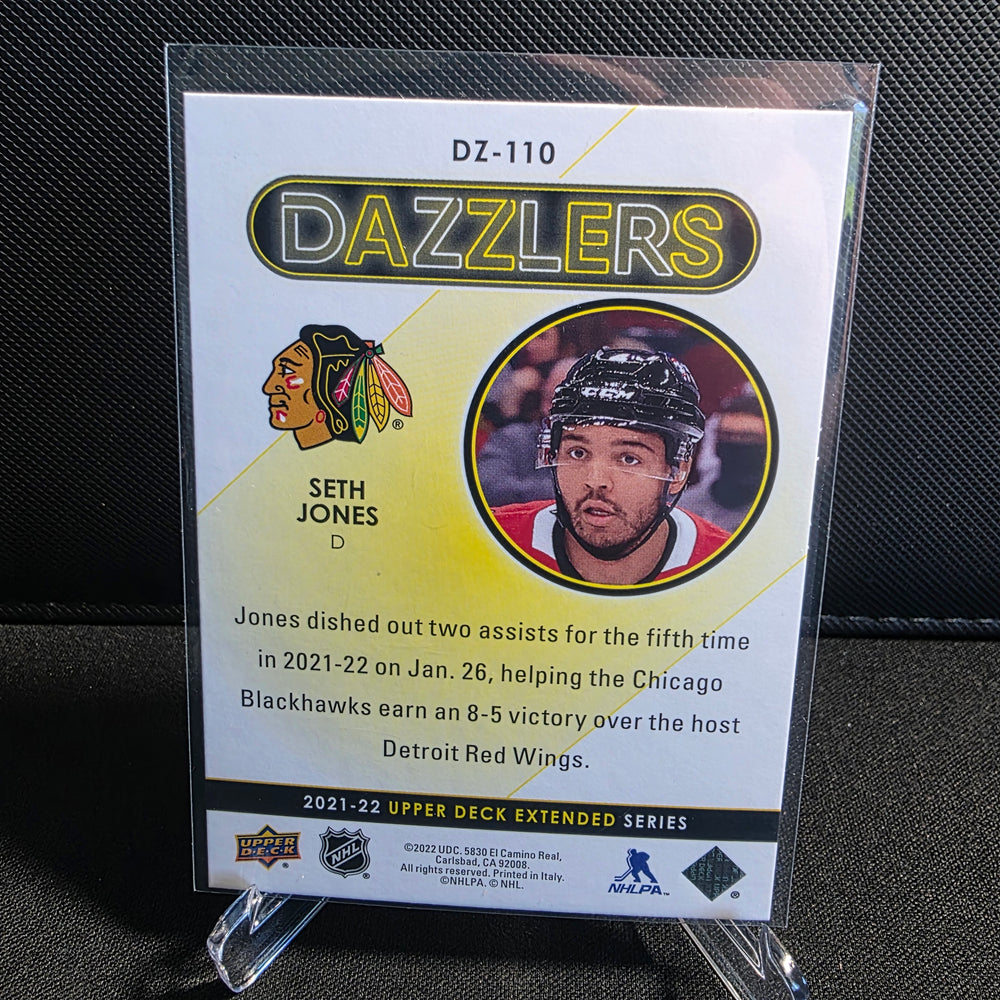 2021-22 Upper Deck Extended Series Dazzlers Blue DZ-110 Seth Jones Chicago Blackhawks