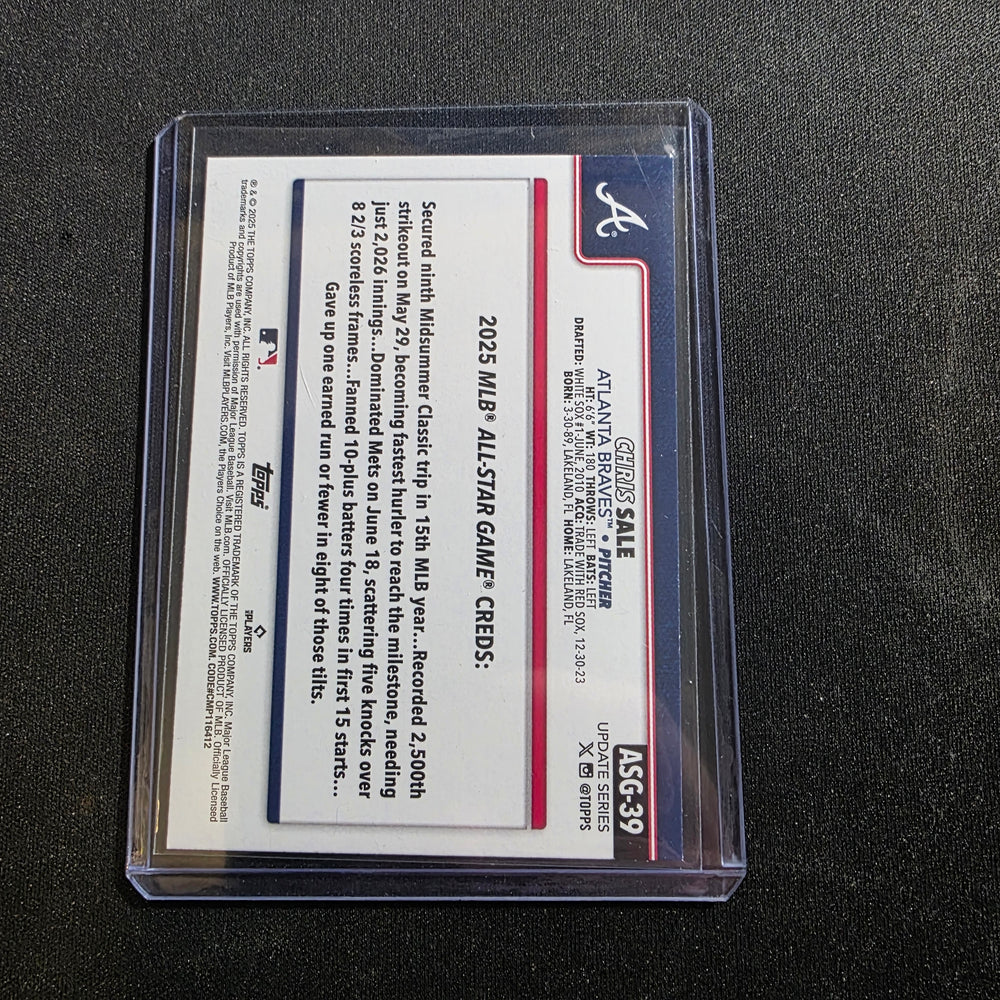 2025 Topps Update Chris Sale #ASG-39 All-Star Game Rainbow Foil Braves NM