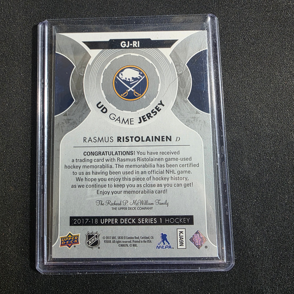 2014-15 Upper Deck UD Game Jersey Rasmus Ristolainen Buffalo Sabres