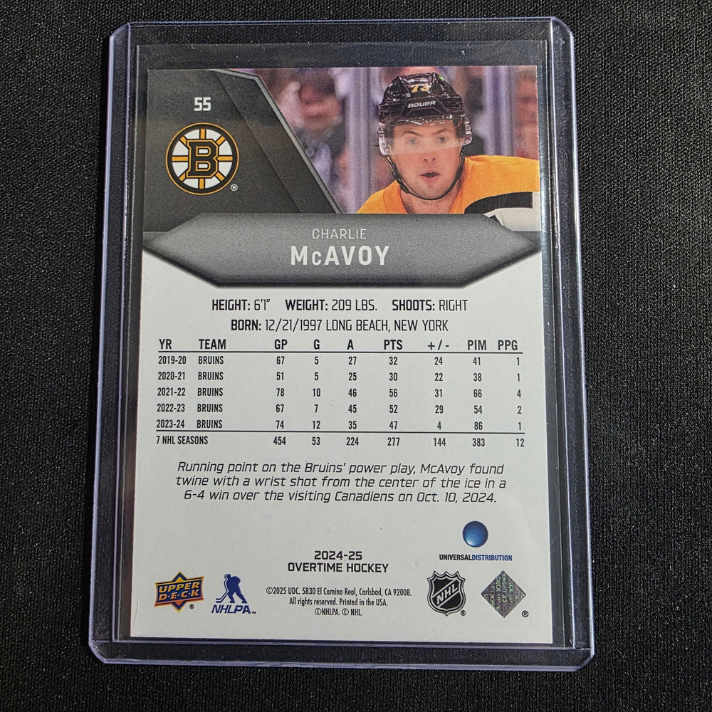 2023-24 Upper Deck Overtime Blue #66 Charlie McAvoy 66/99 Boston Bruins