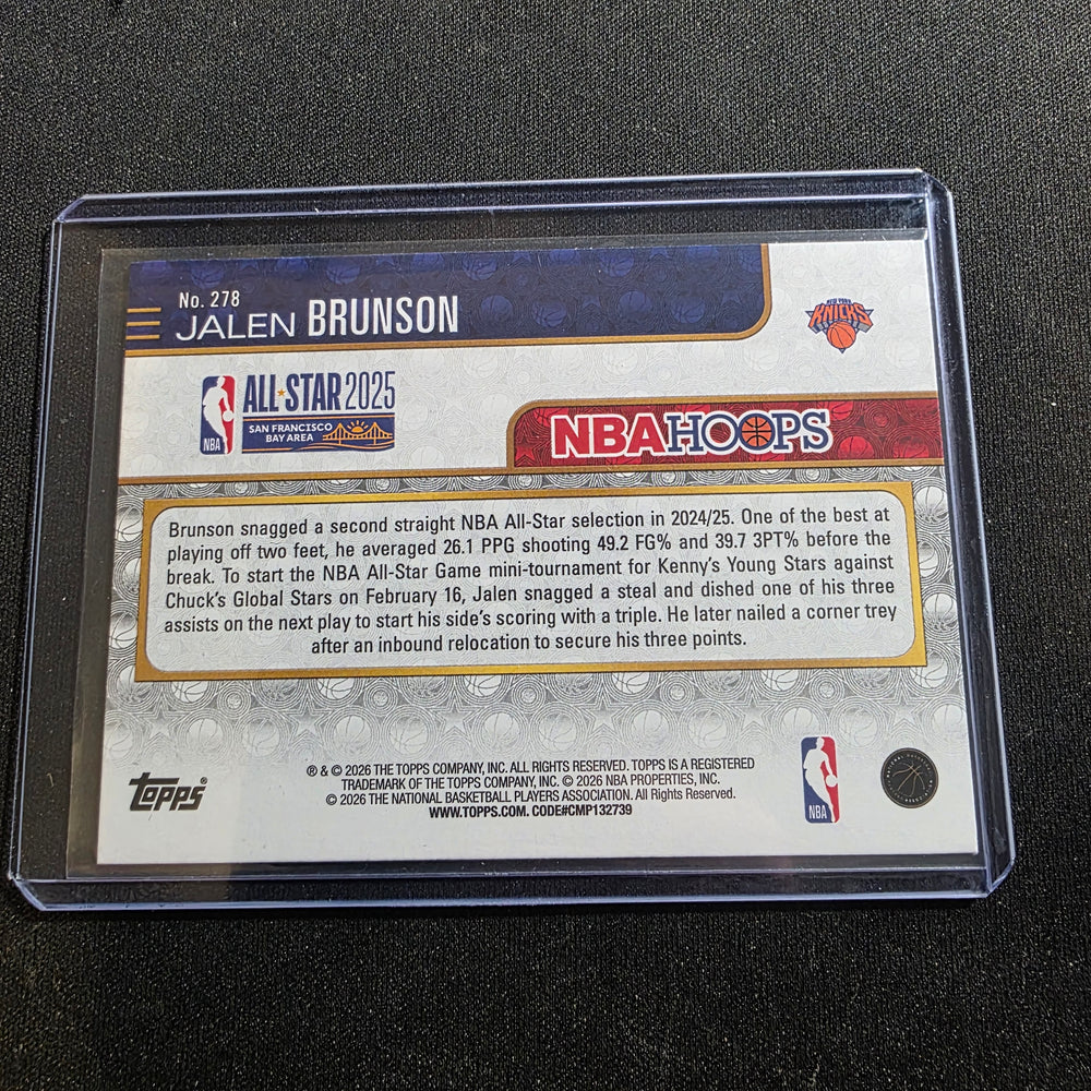 Topps 2025-26 NBA Hoops All-Stars Jalen Brunson New York Knicks #278
