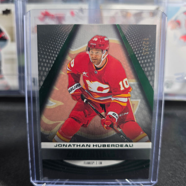 2025-26 Upper Deck Credentials Jonathan Huberdeau #45 Green 12/25 Calgary Flames
