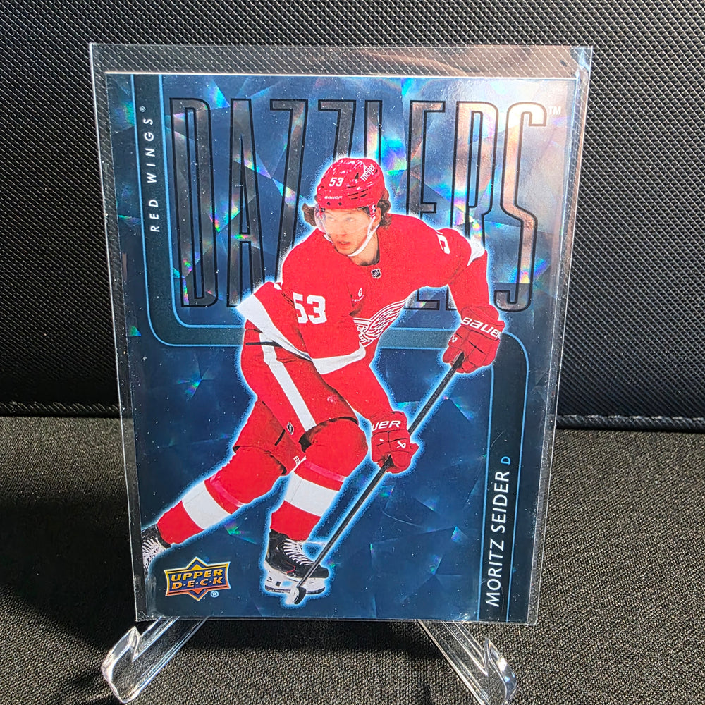 2025-26 Upper Deck Series 2 Dazzlers Blue DZ-65 Moritz Seider Detroit Red Wings