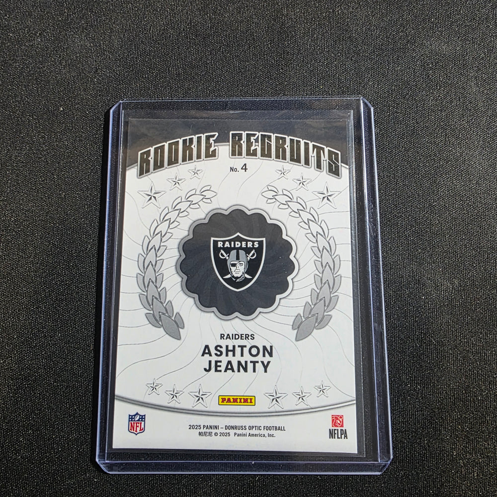 2025 Panini Donruss Optic Ashton Jeanty rookie recruits football card