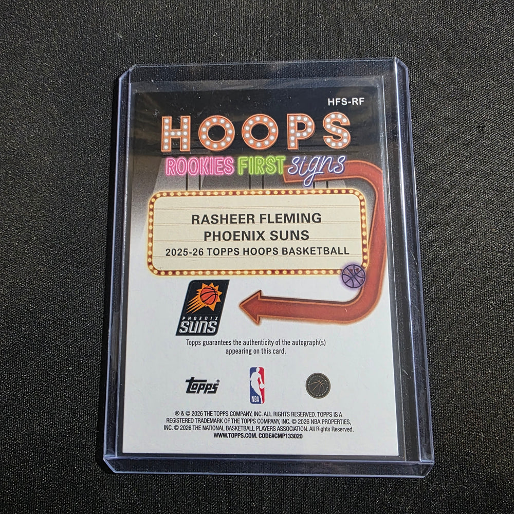 2025-26 NBA Hoops Rasheer Fleming Rookies First Signs Auto, HFS-RF
