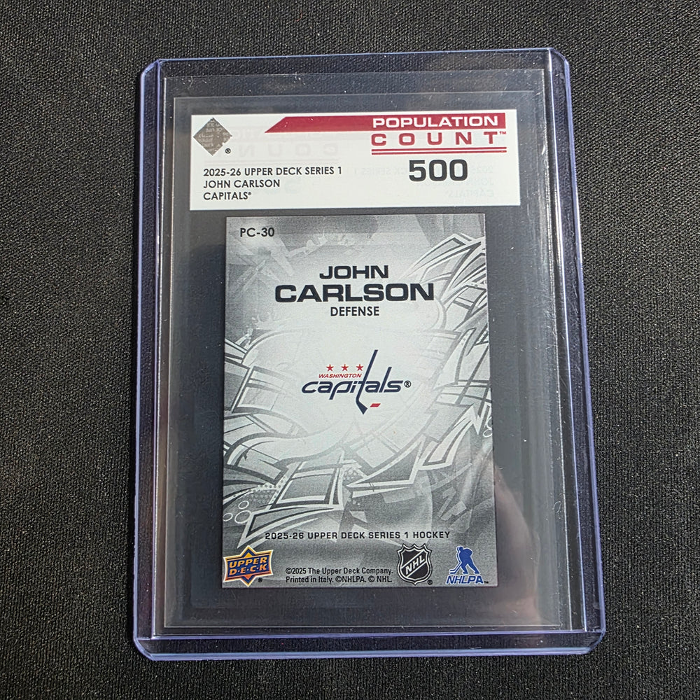 2025-26 Upper Deck Series 1 Population Count 500 John Carlson Capitals