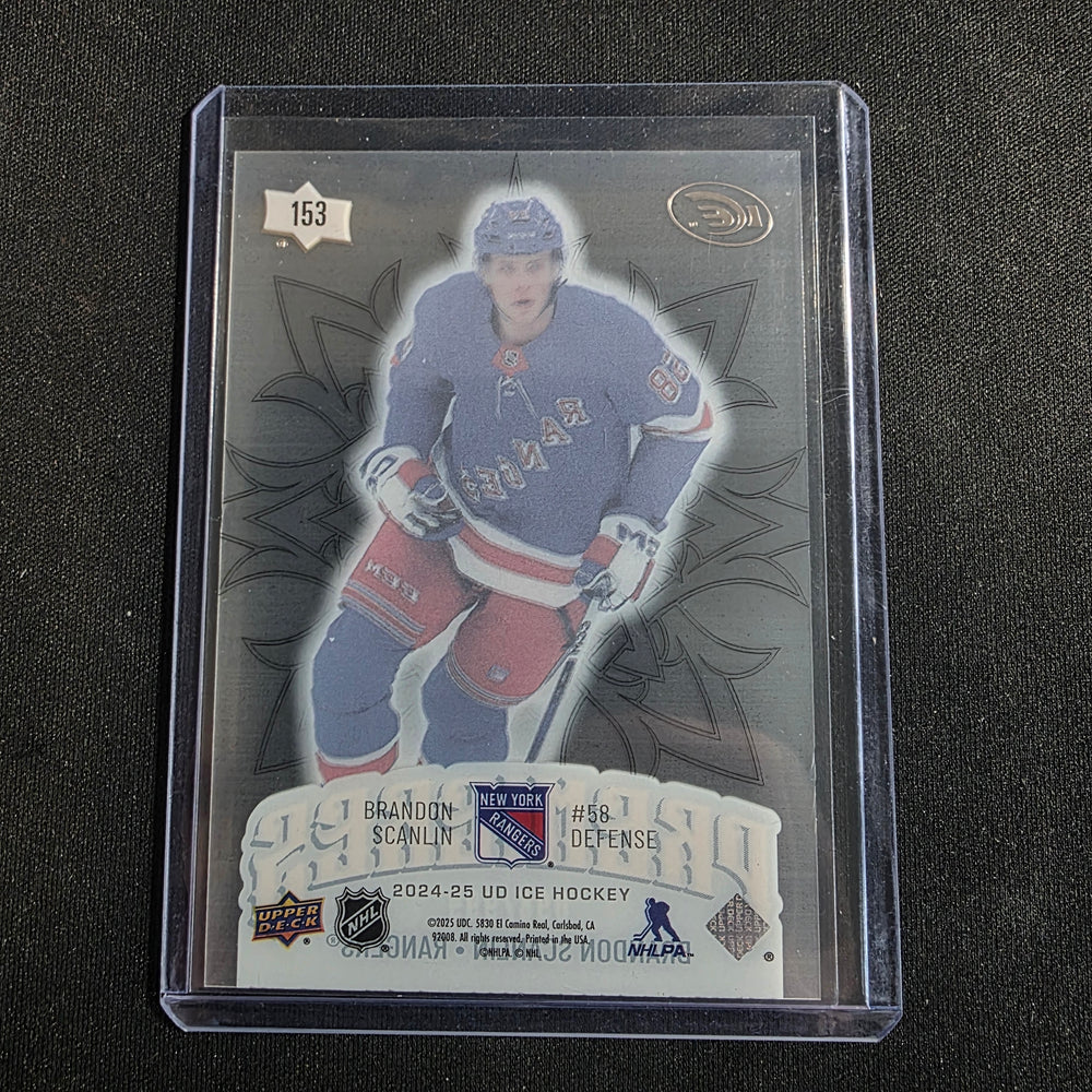 2024-25 Upper Deck Ice Premieres Brandon Scanlin RC 098/999 New York Rangers