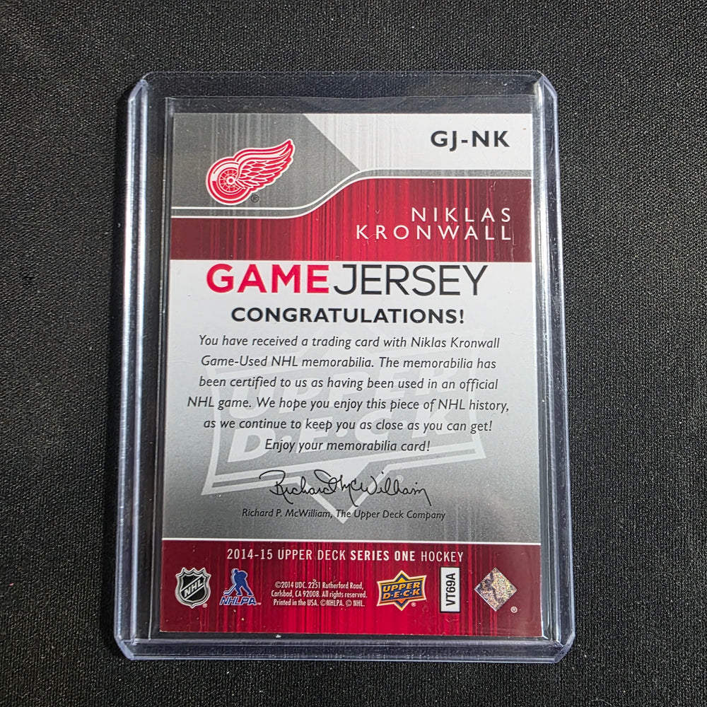 2014-15 Upper Deck UD Game Jersey Niklas Kronwall Detroit Red Wings