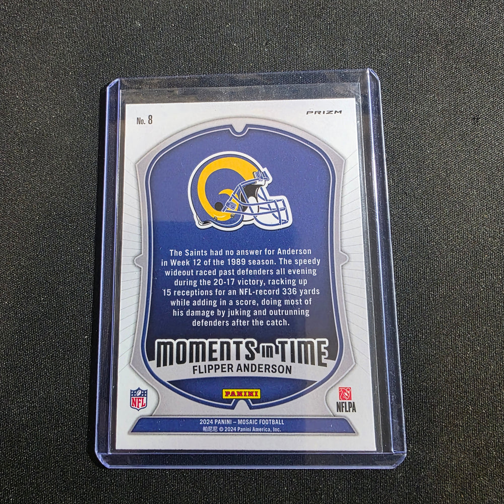 2024 Panini Mosaic - Moments in Time Willie "Flipper" Anderson #8 Silver Prizm