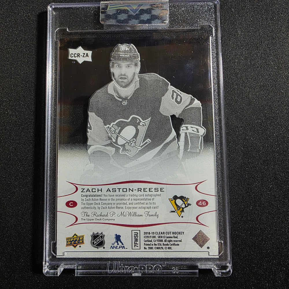 2018/19 Clear Cut Rookies UD Exclusives /65 Zach Aston-Reese Auto Rookie Card
