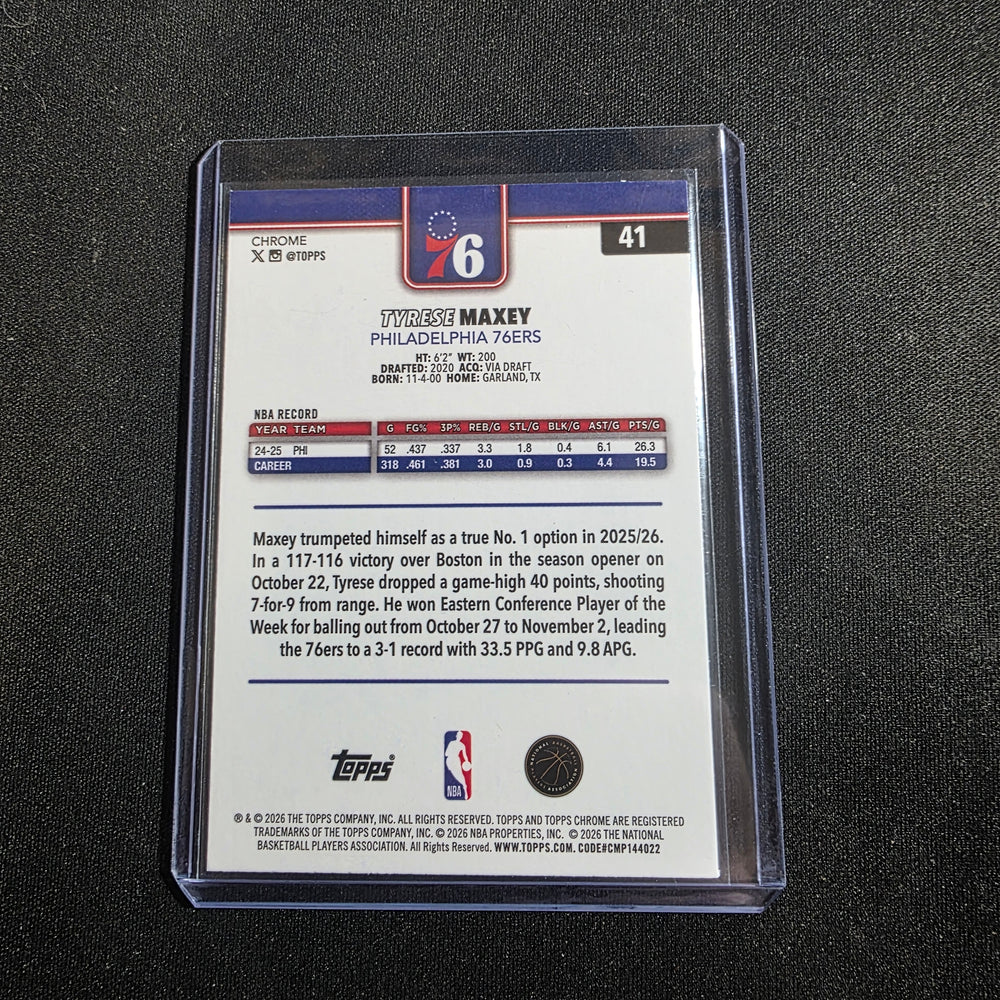 2025-26 Topps Chrome Update Basketball - Tyrese Maxey #41