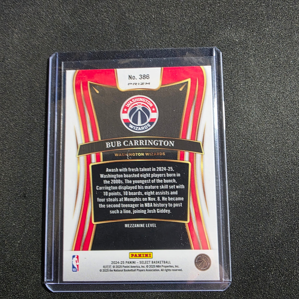 2024-25 Panini Select Basketball Bub Carrington RC Mezzanine #386