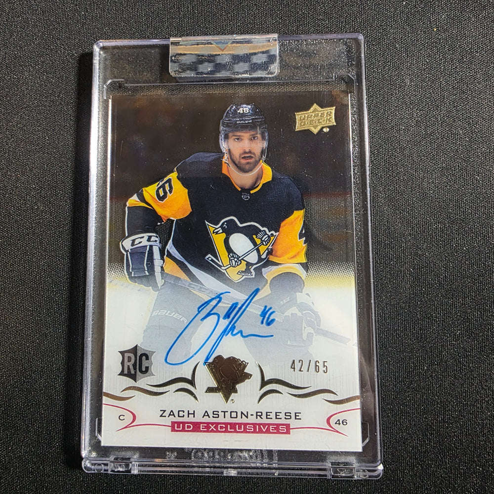 2018/19 Clear Cut Rookies UD Exclusives /65 Zach Aston-Reese Auto Rookie Card