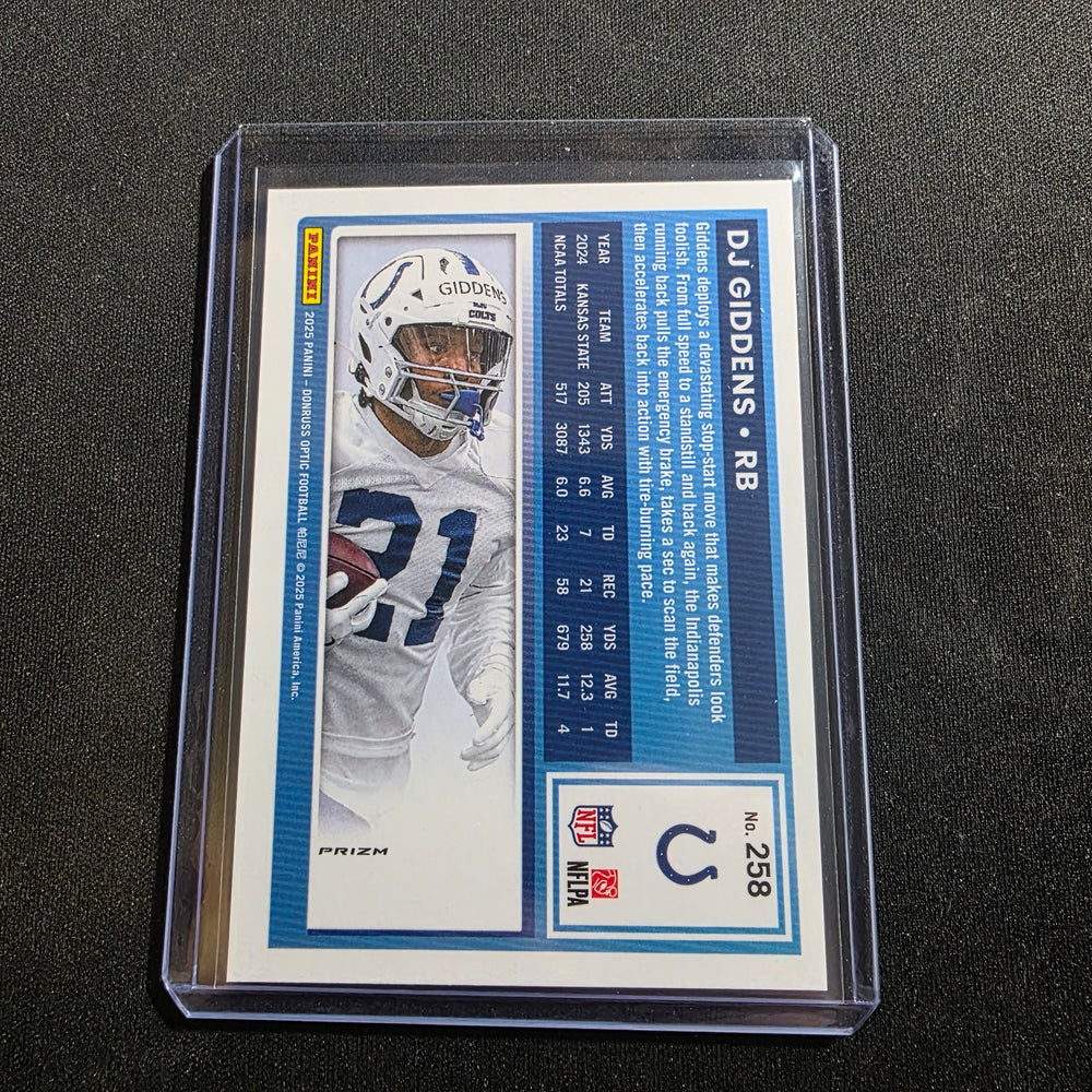 2025 DJ Giddens Donruss Optic Rated Rookie (#258) Stars Prizm (RC)
