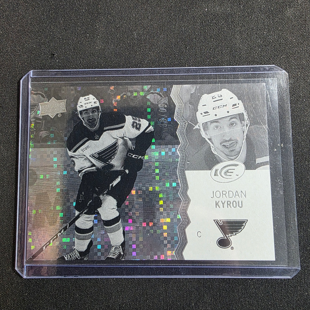 2023-24 Upper Deck Ice Black & White #77 Jordan Kyrou 96/99 St. Louis Blues