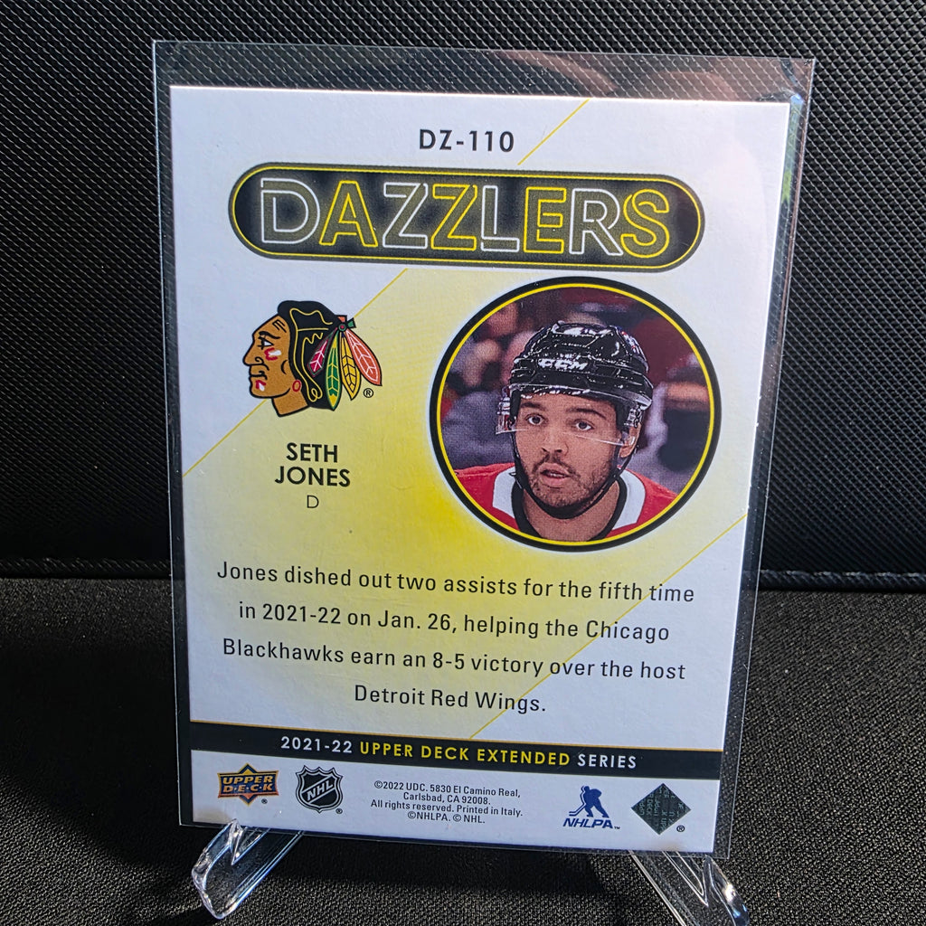 2021-22 Upper Deck Extended Series Dazzlers Blue DZ-110 Seth Jones Chicago Blackhawks