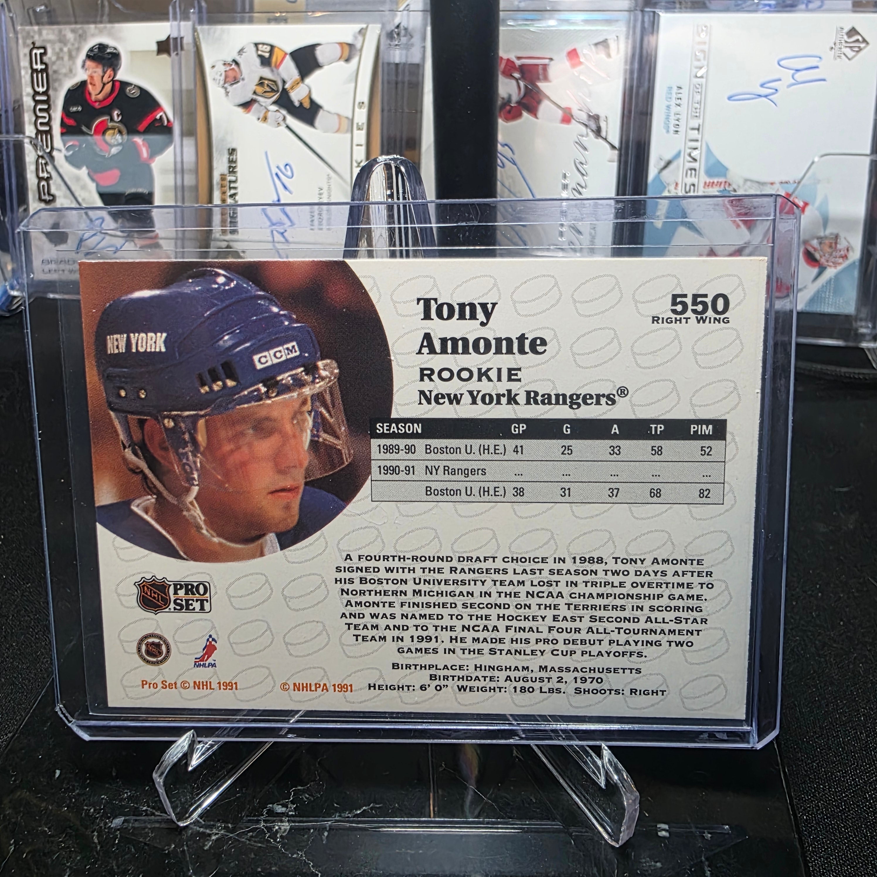 1991-92 Pro Set Tony Amonte #550 Rookie New York Rangers