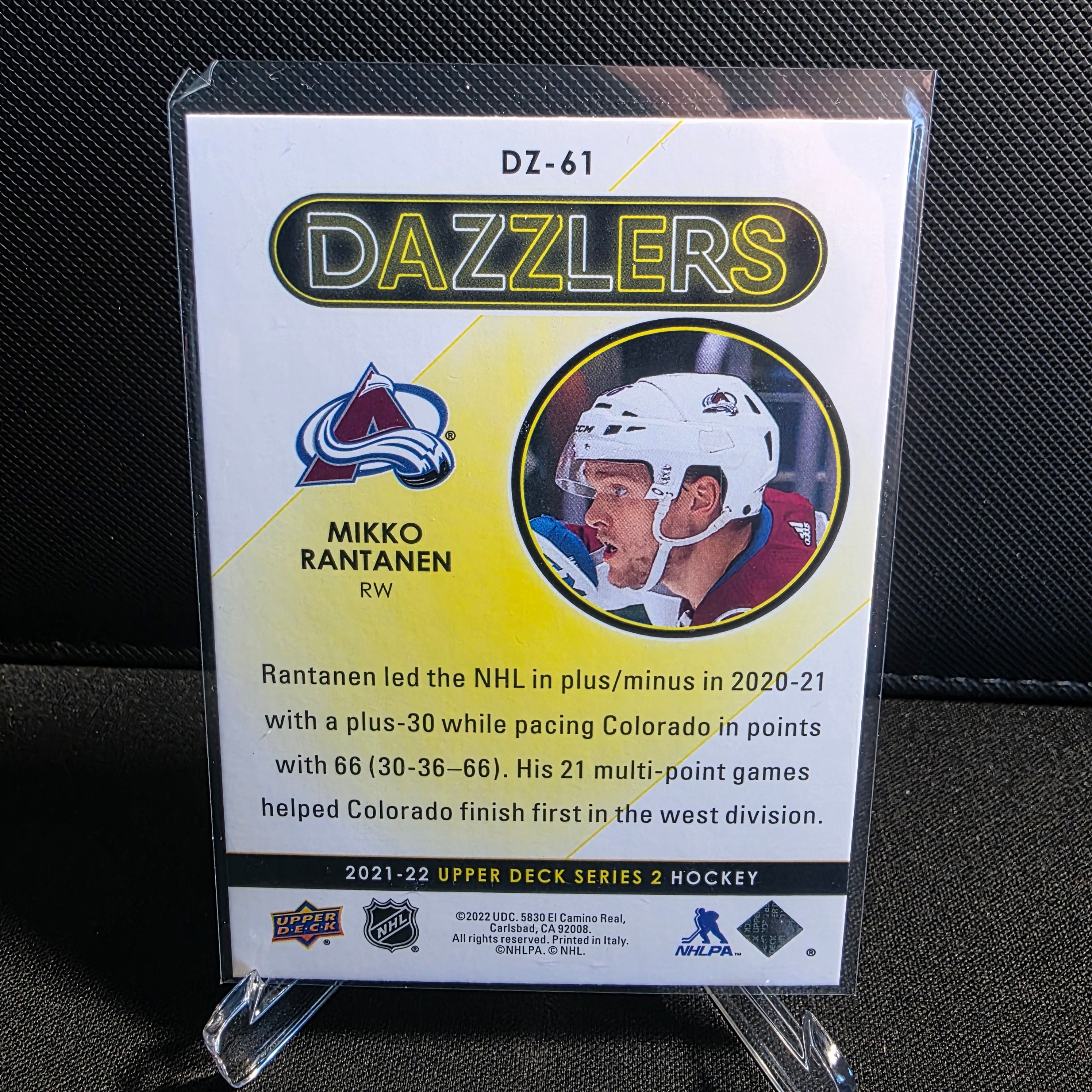 2021-22 Upper Deck Series 2 Dazzlers Blue DZ-61 Mikko Rantanen Colorado Avalanche