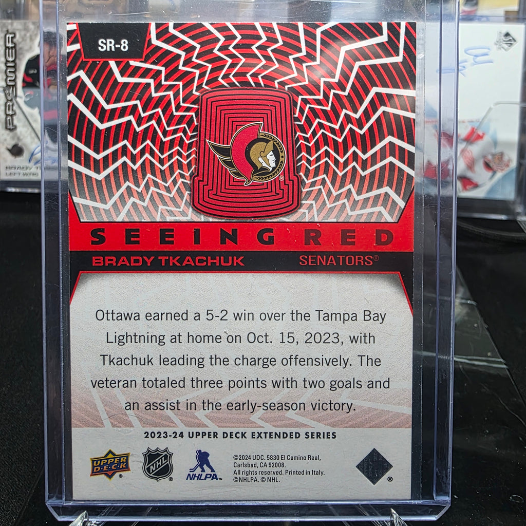 2023-24 Upper Deck Extended Series Seeing Red SR-8 Brady Tkachuk Ottawa Senators