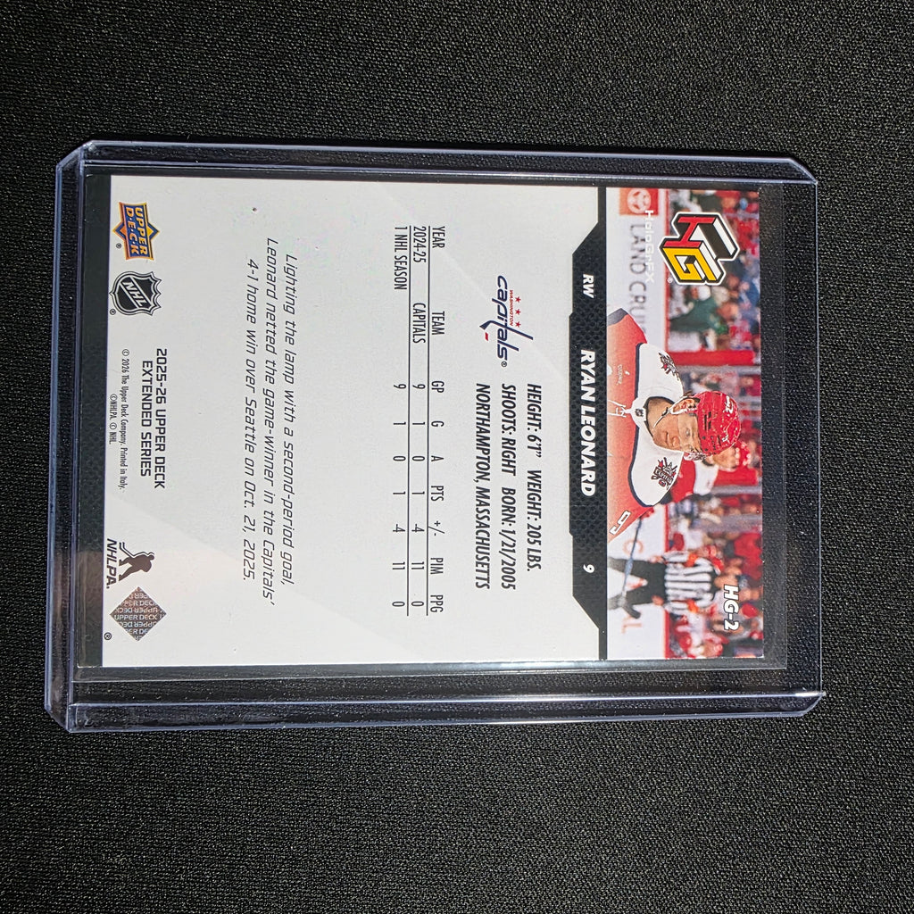 2025-26 UD Extended Series - Ryan Leonard HoloGrFX HG-2 Capitals