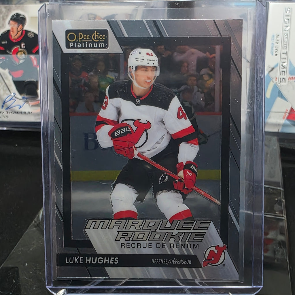 2023-24 O-Pee-Chee Platinum Luke Hughes #204 Marquee Rookie New Jersey Devils