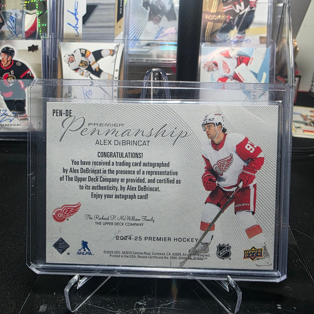 2024-25 Upper Deck Premier Hockey Alex DeBrincat Premier Penmanship Auto #PEN-DE (Detroit Red Wings)