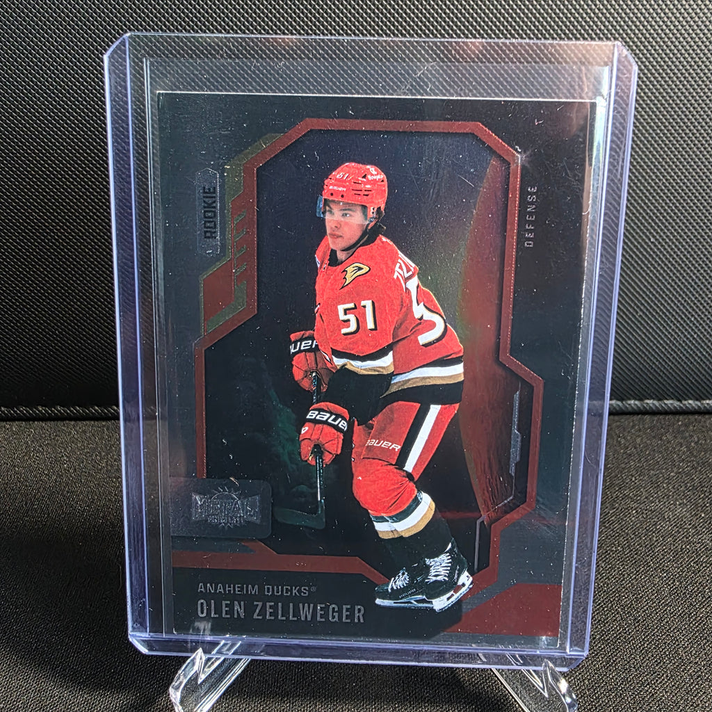 2024-25 Skybox Metal Universe 104 Olen Zellweger Rookie Anaheim Ducks