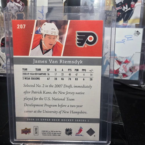 2009-10 Upper Deck Series 1 Young Guns 207 James Van Riemsdyk Philadelphia Flyers