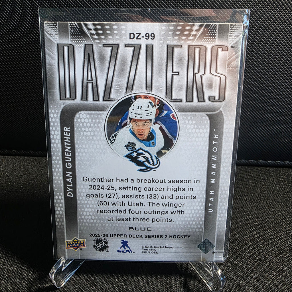 2025-26 Upper Deck Series 2 Dazzlers Blue DZ-99 Dylan Guenther Utah Mammoth