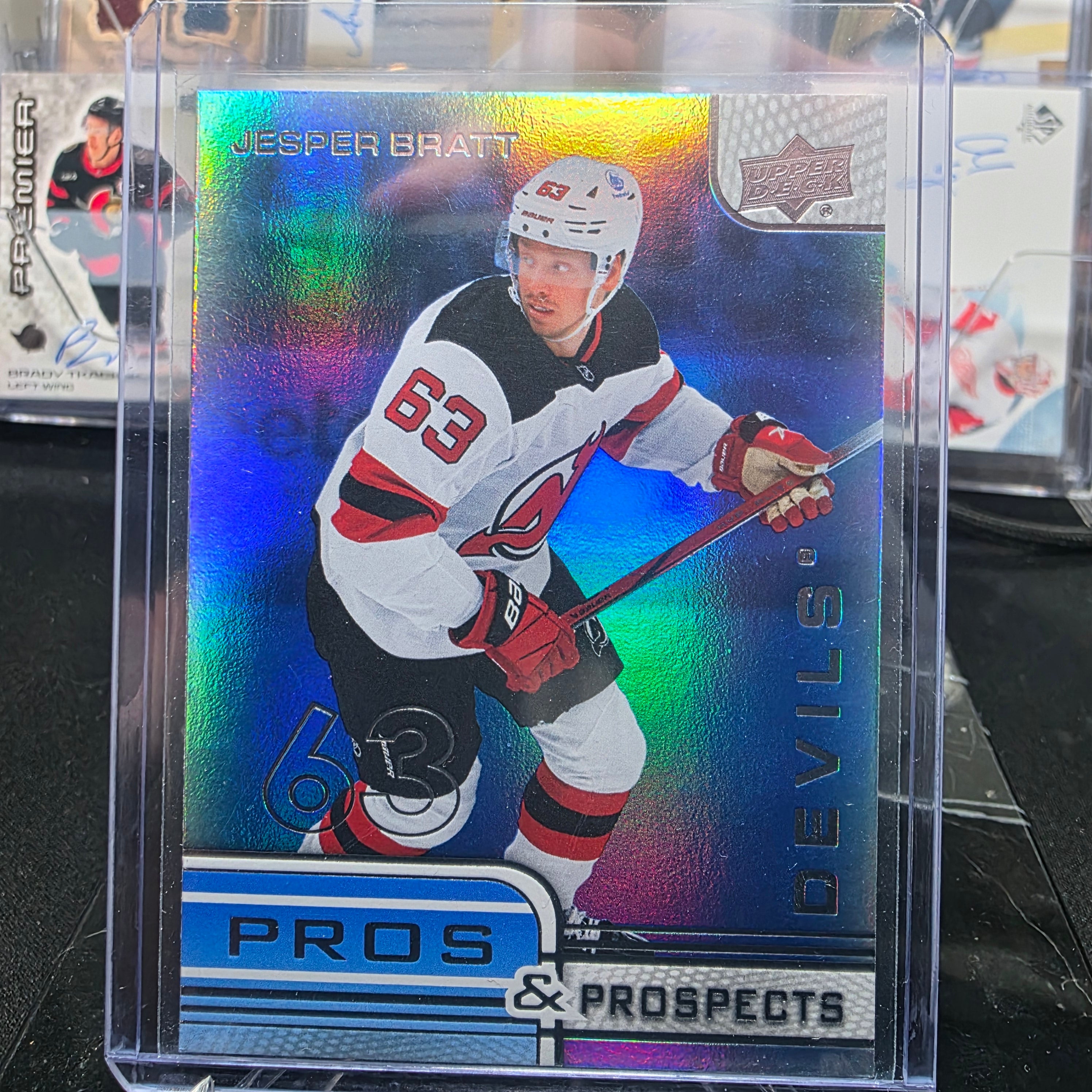 2025-26 Upper Deck Extended Series Pros & Prospects Blue Parallel PP-24 Jesper Bratt New Jersey Devils