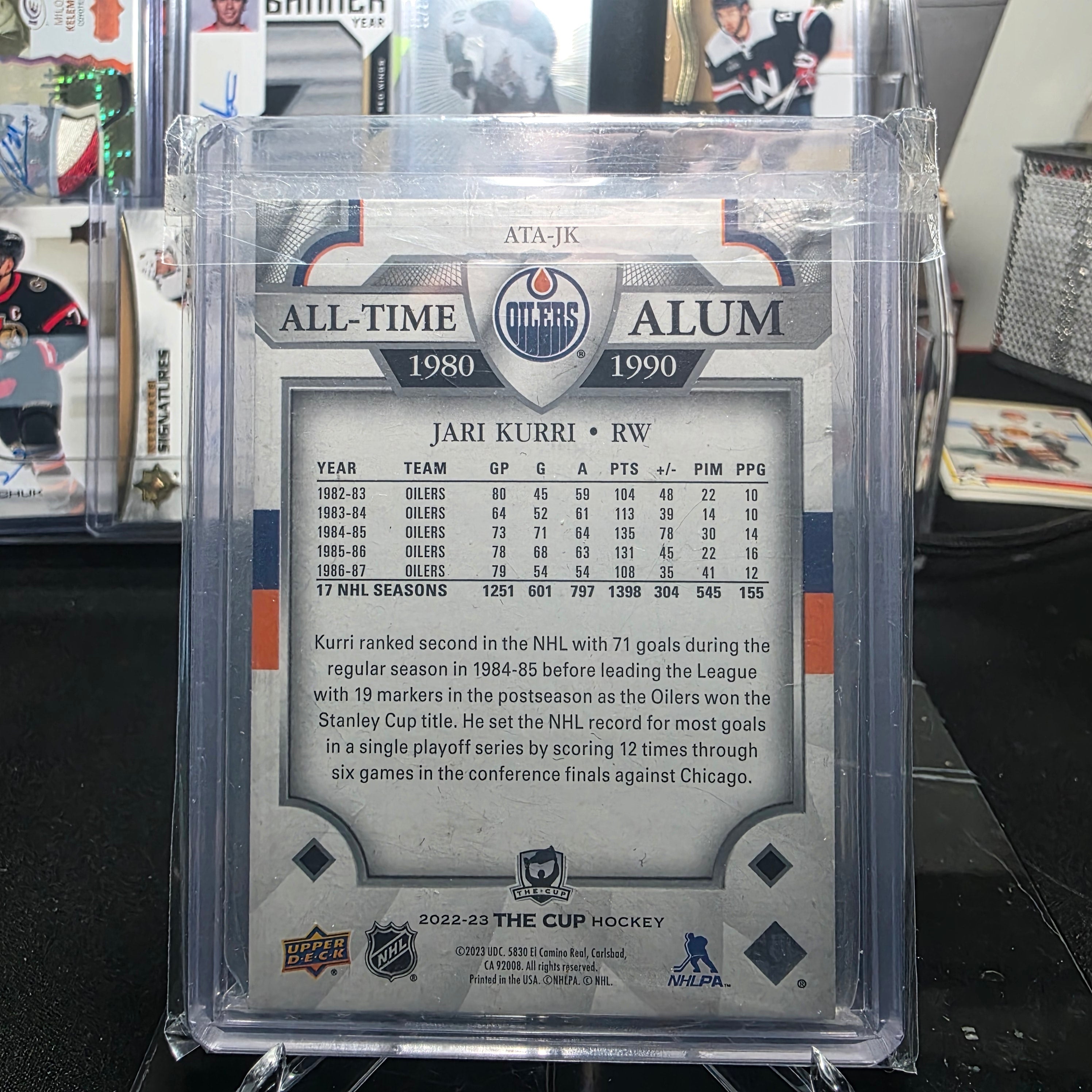 2022-23 The Cup Hockey Jari Kurri All-Time Alum #159/249 (Edmonton Oilers)