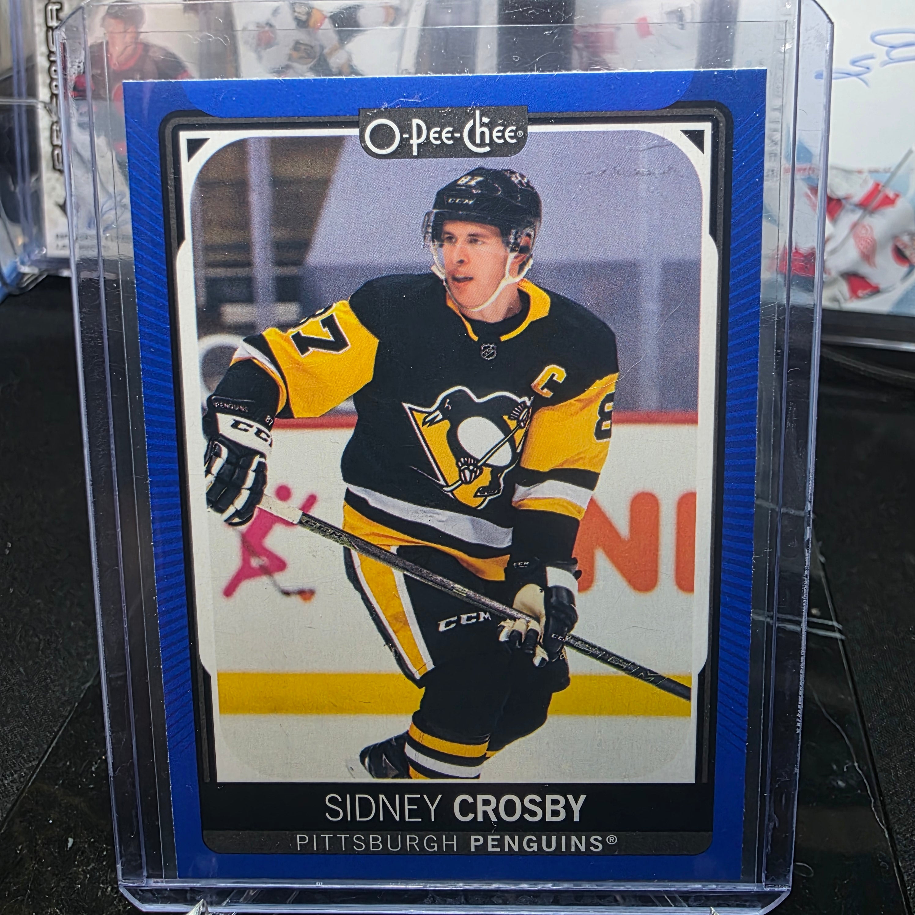 2021-22 O-Pee-Chee Sidney Crosby #418 Blue Border Pittsburgh Penguins