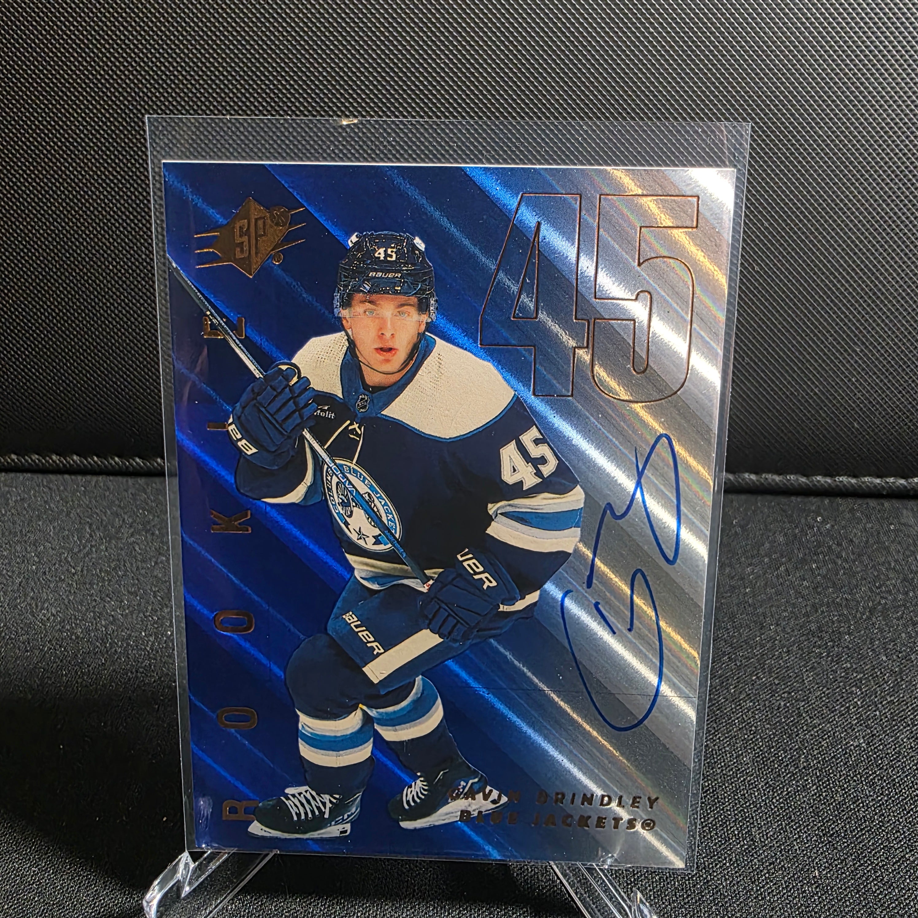2024-25 SPx Hockey Rookie Gavin Brindley Auto RC Blue /199