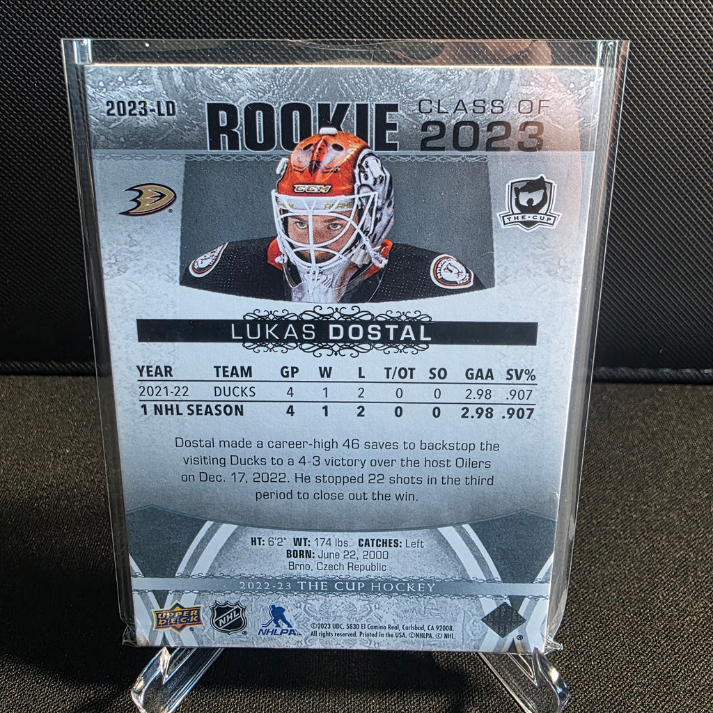 2022-23 Upper Deck The Cup Rookie Class of 2023 2023-LD Lukas Dostal /249 Anaheim Ducks