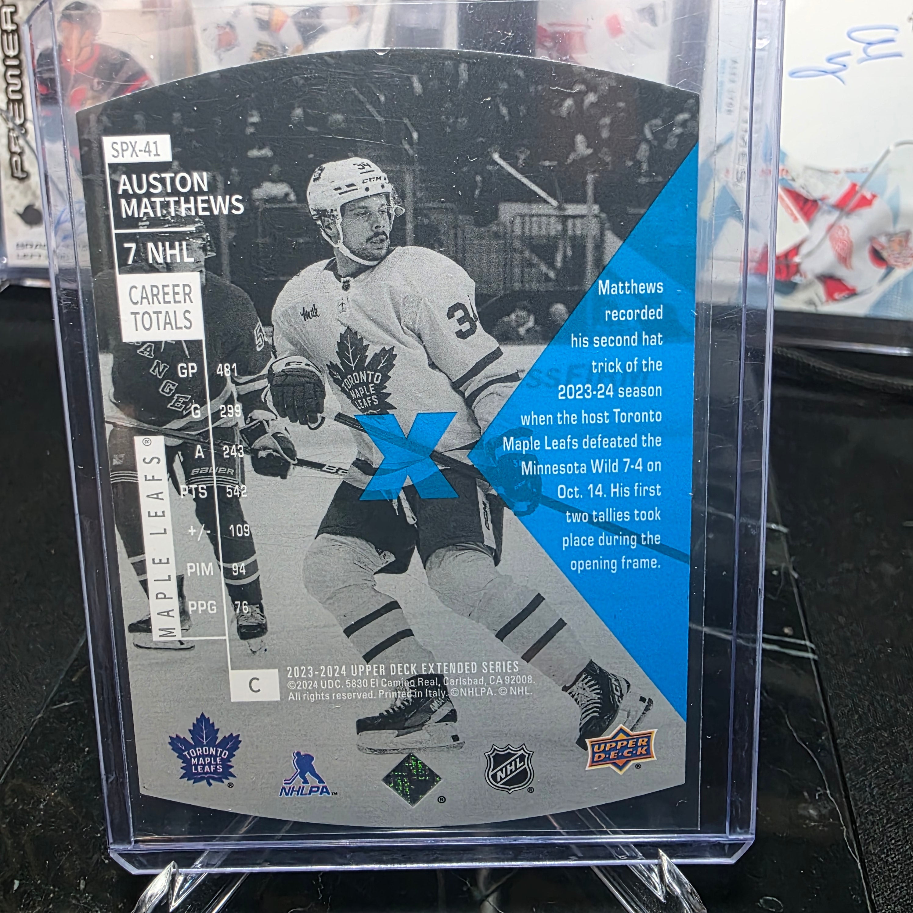 2023-24 Upper Deck Extended Series SPX-41 Auston Matthews Holoview Toronto Maple Leafs