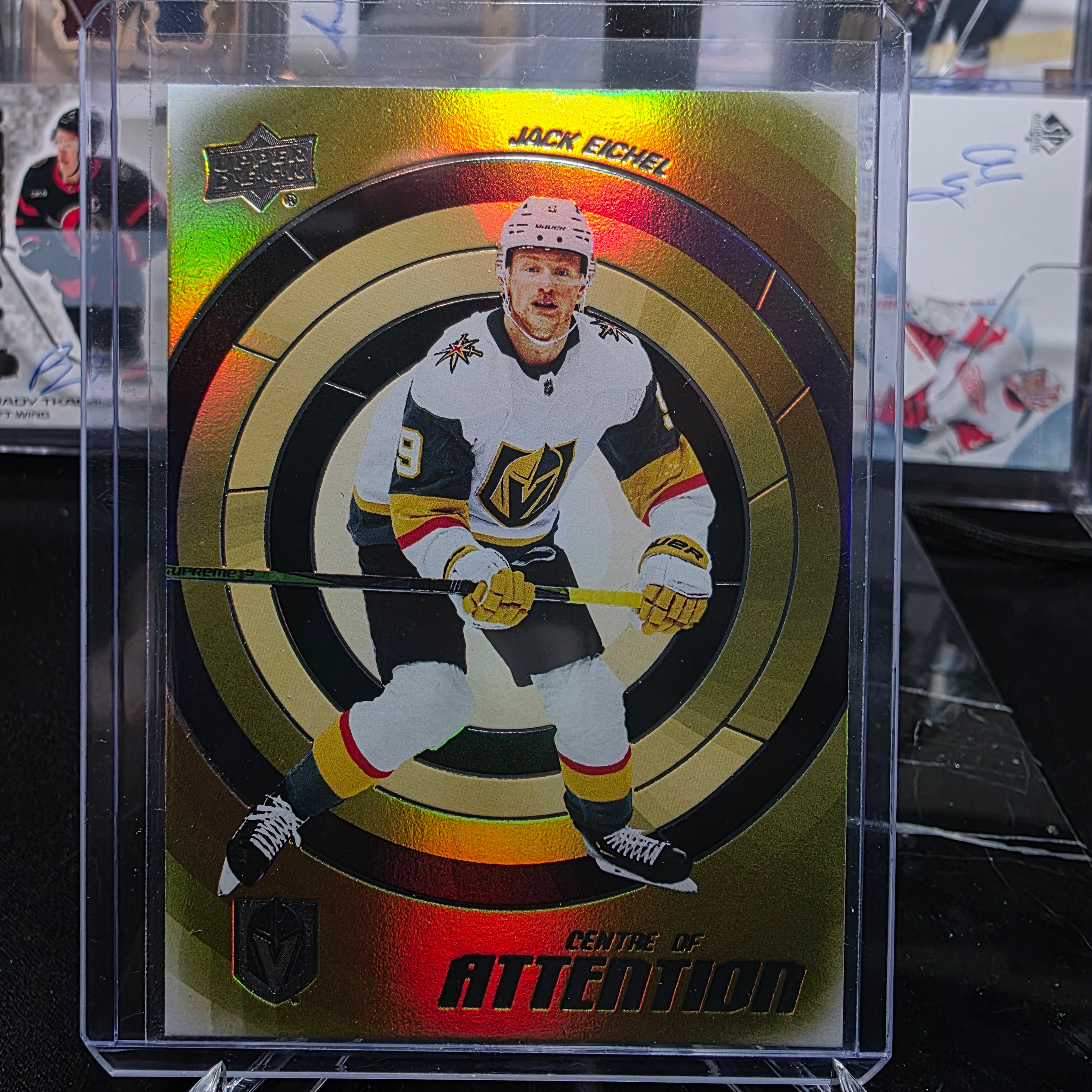 2022-23 Upper Deck Series 1 Centre of Attention Gold CA-19 Jack Eichel Vegas Golden Knights