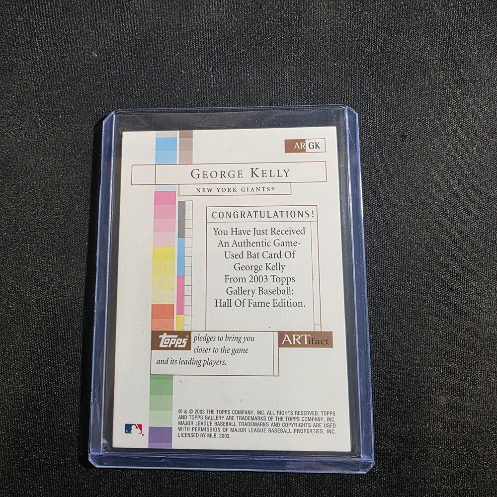 GEORGE KELLY Hall Of Fame Bat Relic 2003 Topps Gallery Originals
