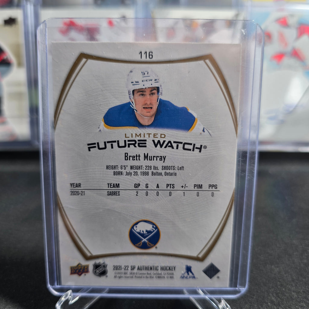 2021-22 SP Authentic Brett Murray #116 Limited Future Watch 75/99 Buffalo Sabres RC