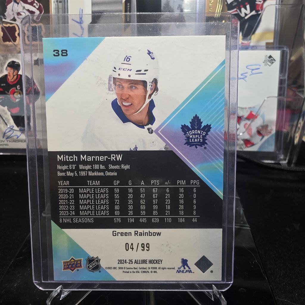 2024-25 Upper Deck Allure Green Rainbow 38 Mitch Marner Toronto Maple Leafs 04/99