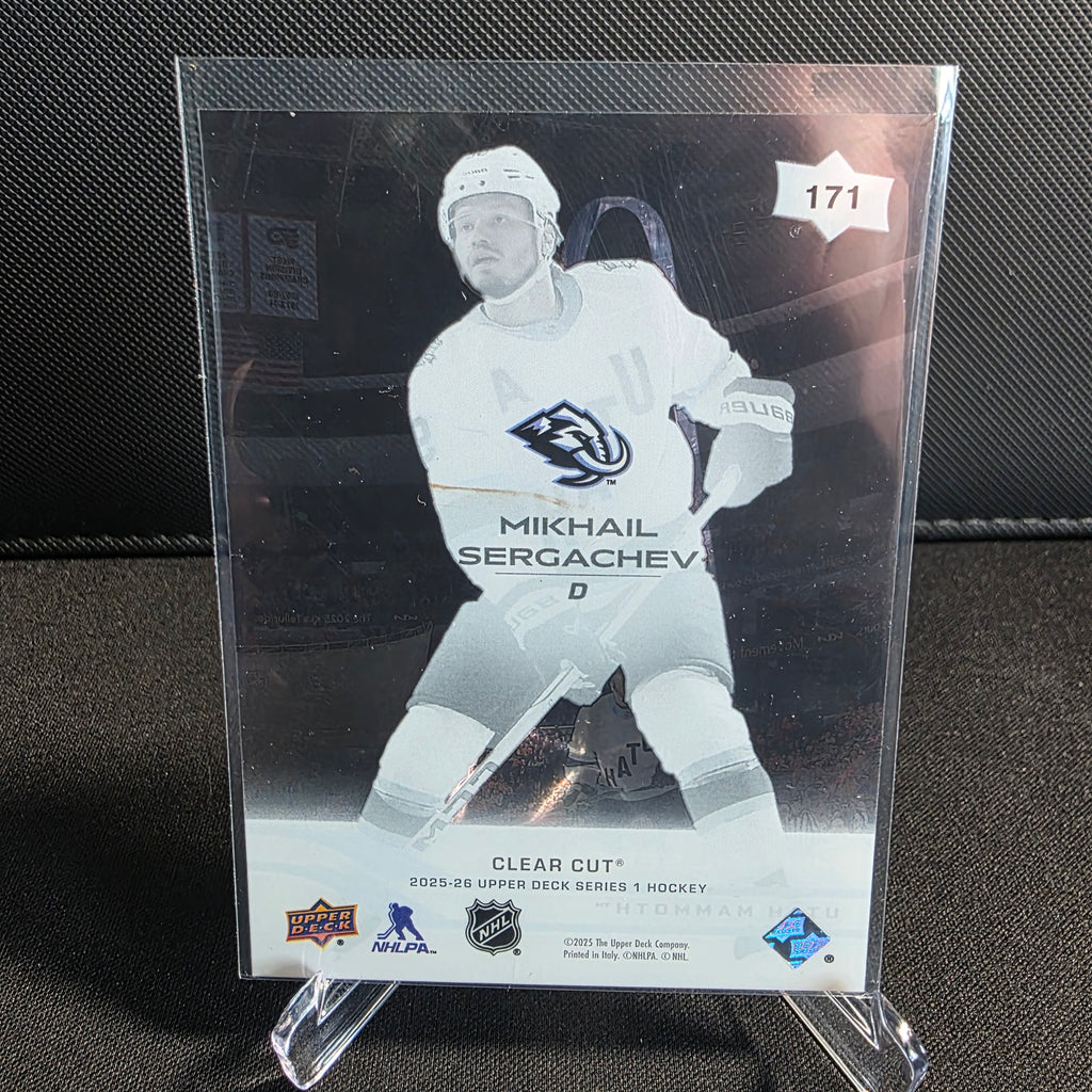 2025-26 Upper Deck Series 1 Clear Cut 171 Mikhail Sergachev Utah Mammoth
