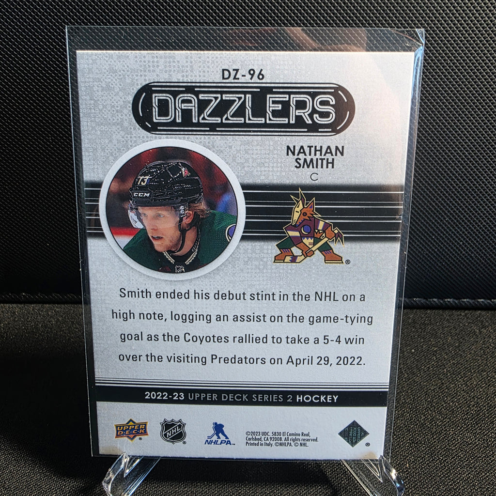 2022-23 Upper Deck Series 2 Dazzlers Blue DZ-96 Nathan Smith Arizona Coyotes