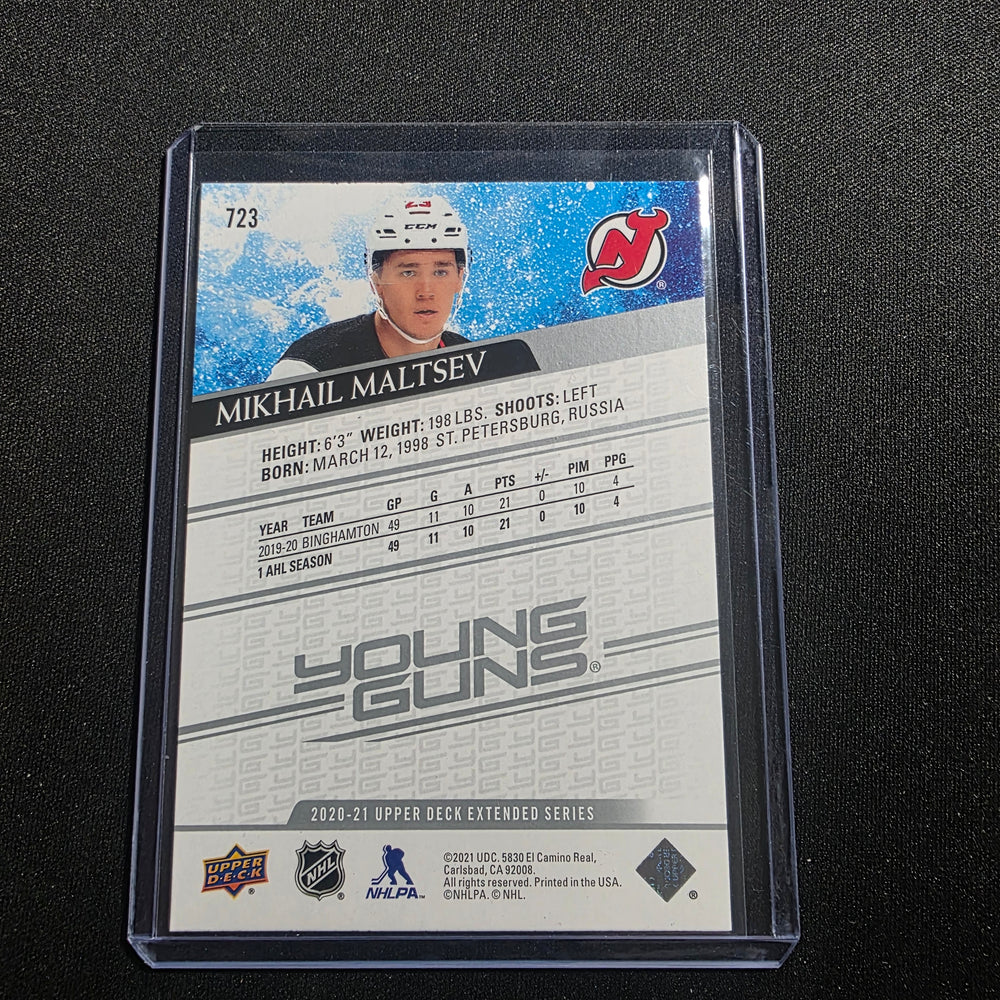 2020-21 UD Extended Mikhail Maltsev Young Guns #723 New Jersey Devils
