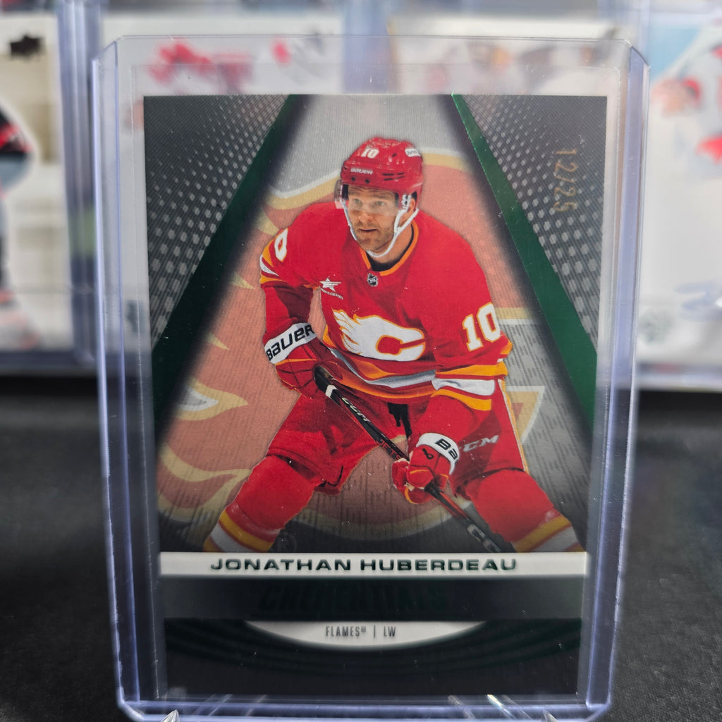 2025-26 Upper Deck Credentials Jonathan Huberdeau #45 Green 12/25 Calgary Flames