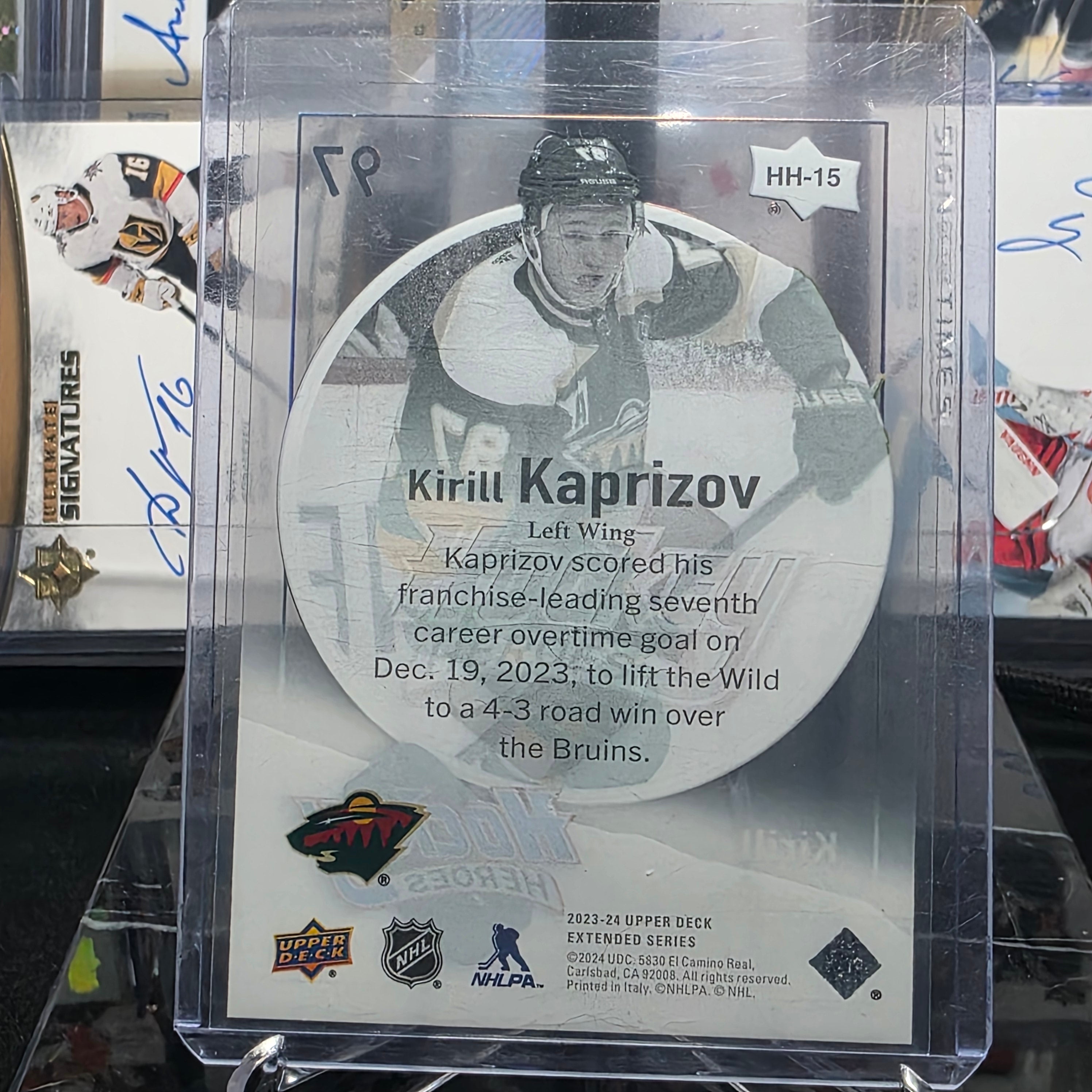2023-24 Upper Deck Extended Series Kirill Kaprizov Hockey Heroes #HH-15 (Minnesota Wild)