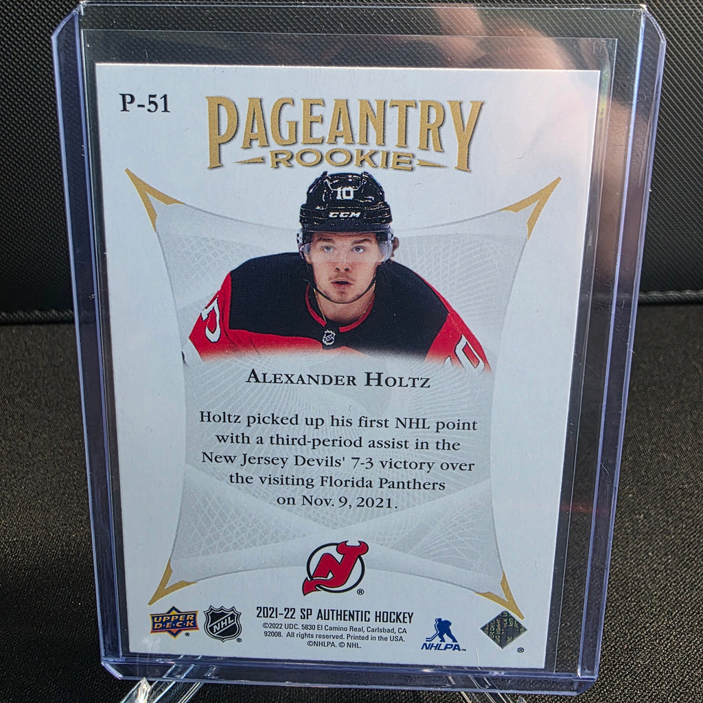 2021-22 Upper Deck SP Authentic Pageantry Rookie P-51 Alexander Holtz New Jersey Devils