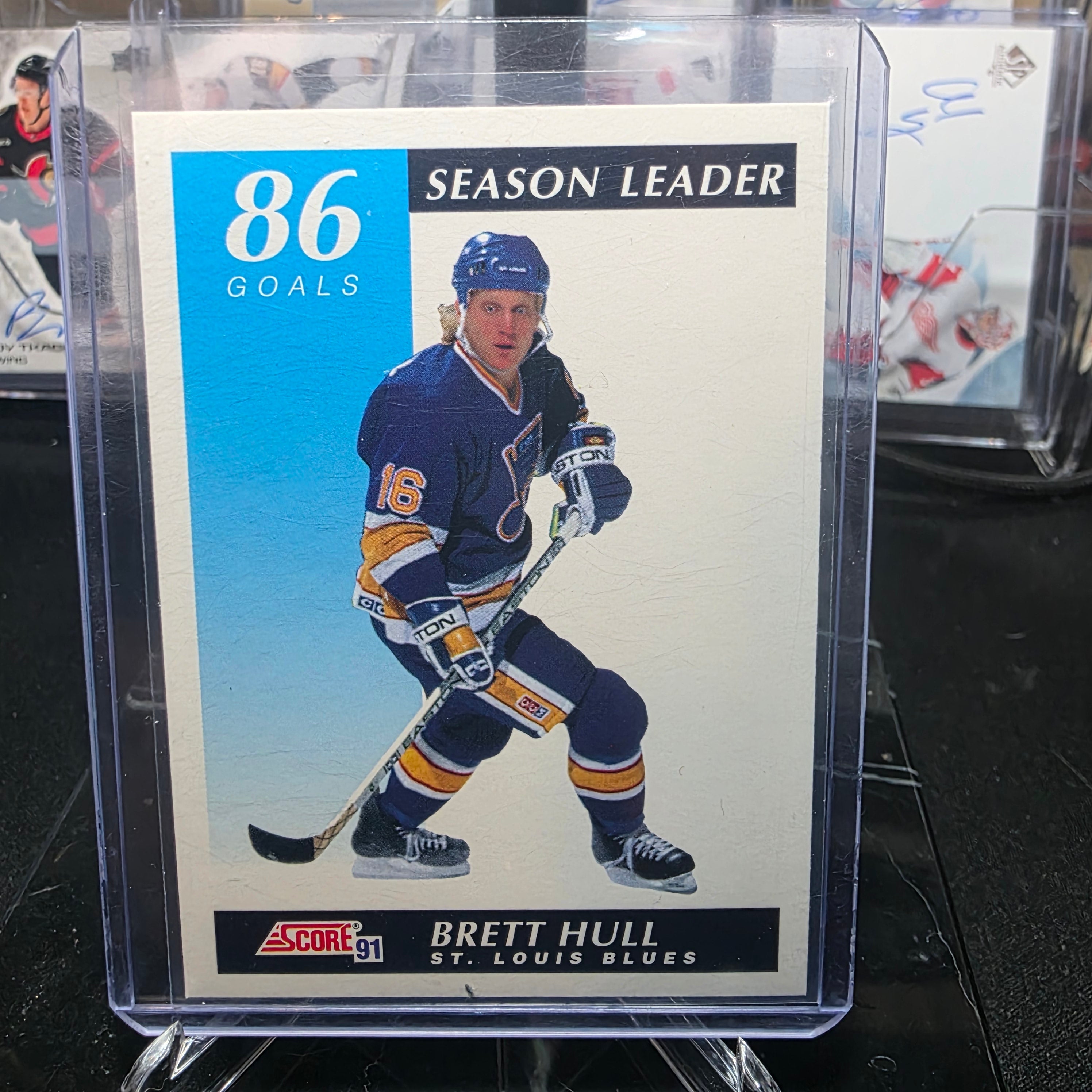 1991-92 Score Brett Hull #294 Season Leader Goals St. Louis Blues