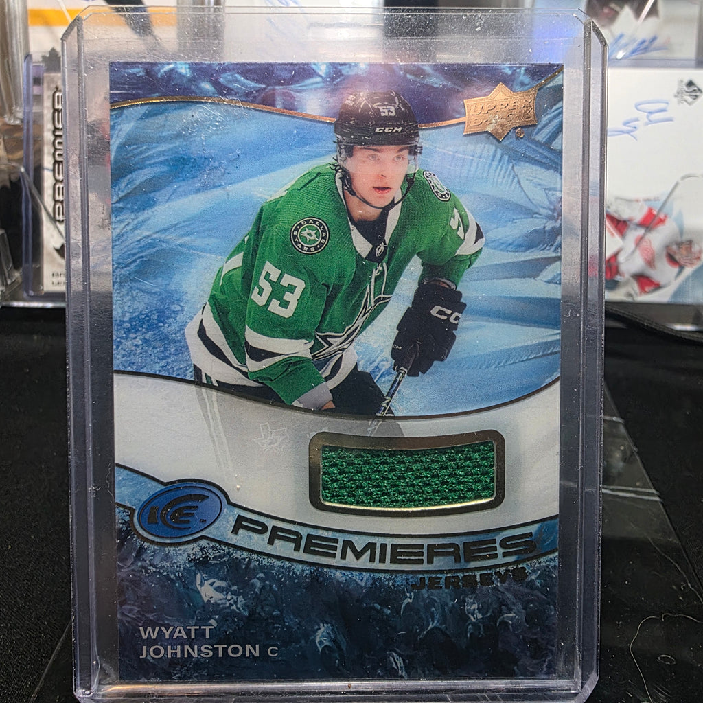 2022-23 Upper Deck Ice Wyatt Johnston IPA-WJ Ice Premieres Jersey Dallas Stars RC