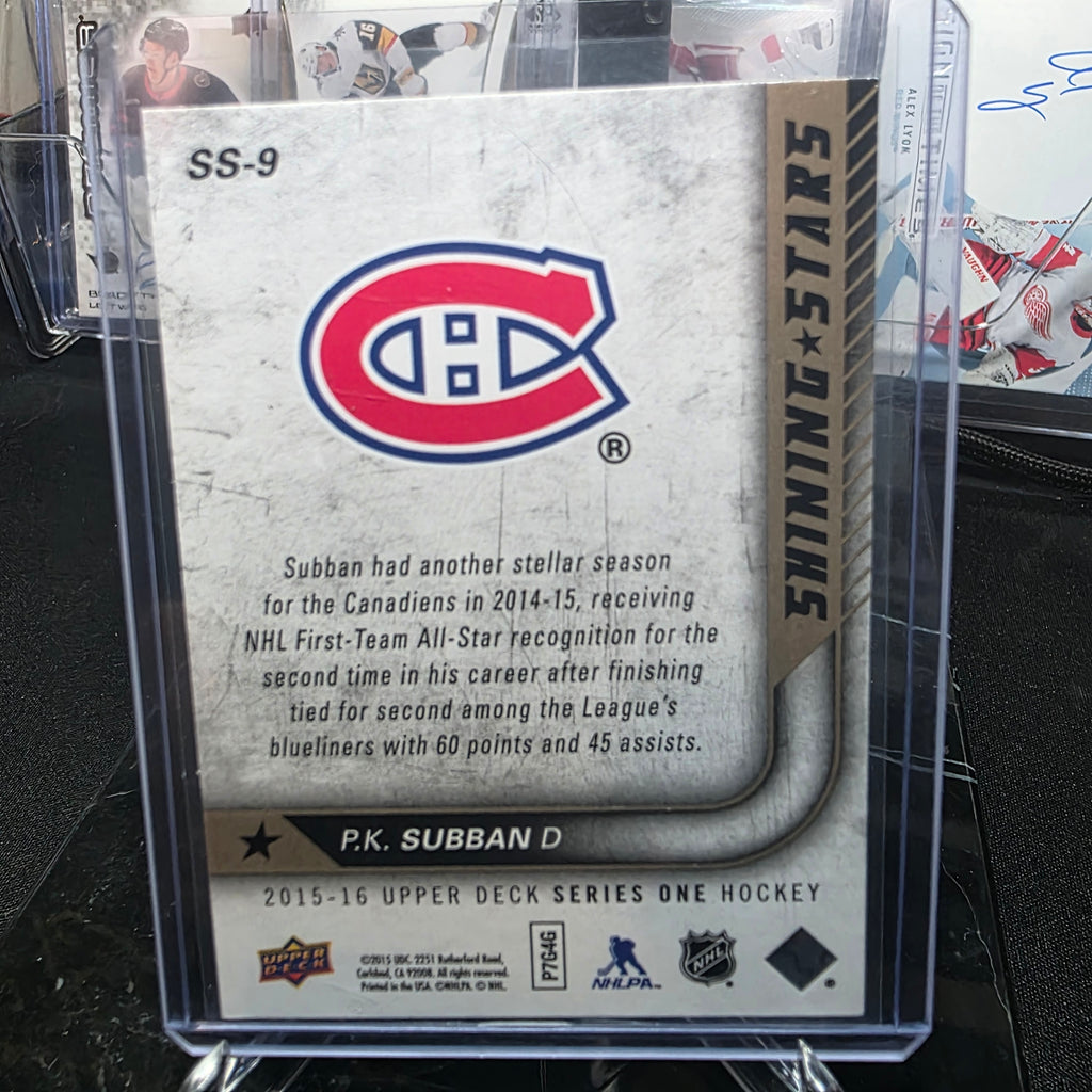 2015-16 Upper Deck Series 1 SS-9 Shining Stars P.K. Subban Montreal Canadiens