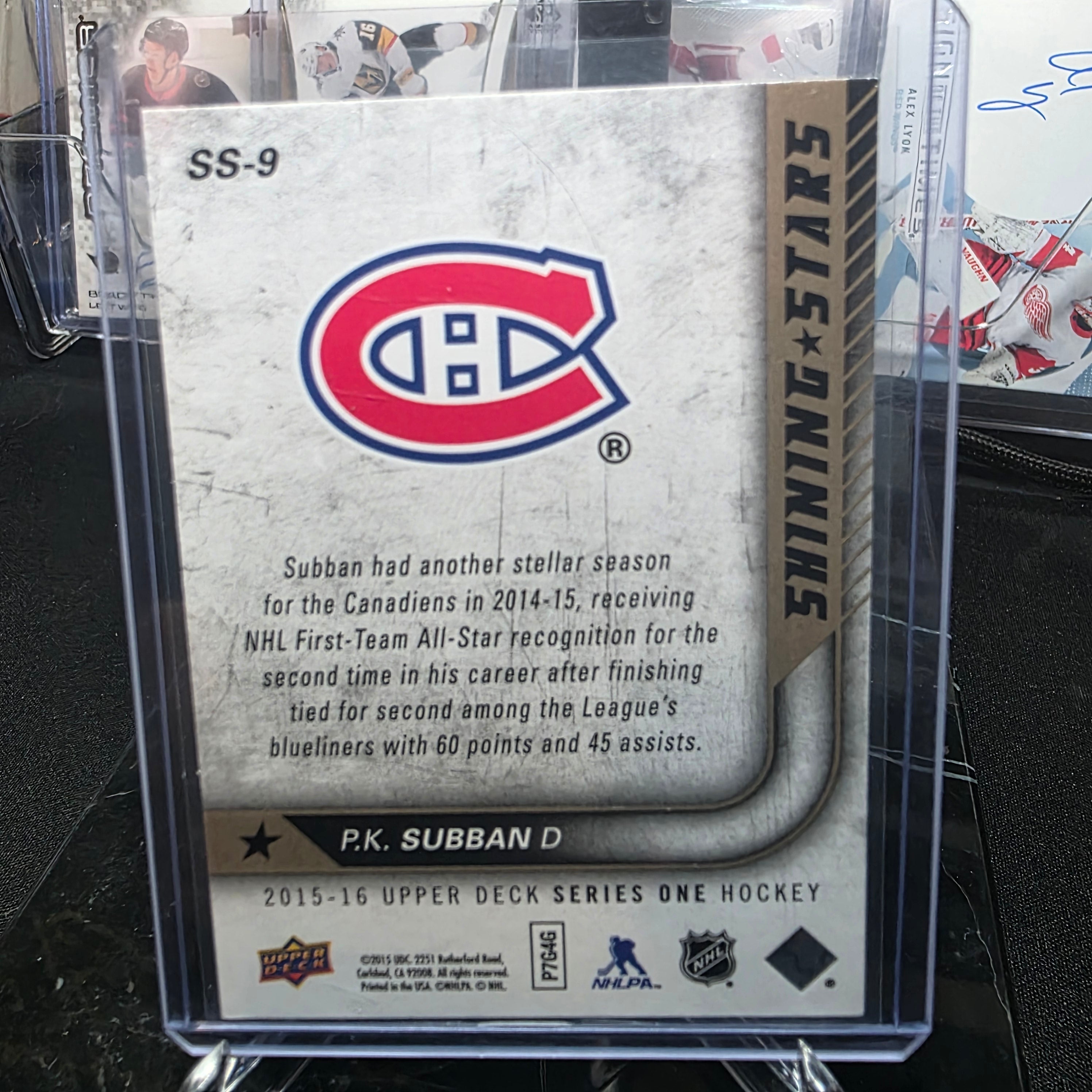 2015-16 Upper Deck Series 1 SS-9 Shining Stars P.K. Subban Montreal Canadiens