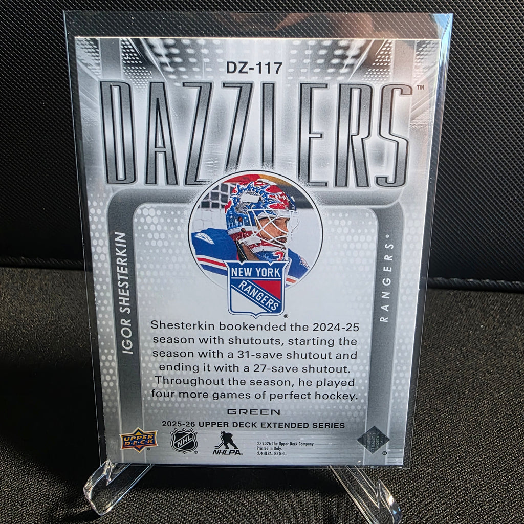 2025-26 Upper Deck Extended Series Dazzlers Green DZ-117 Igor Shesterkin New York Rangers